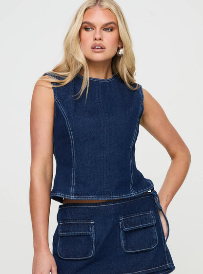 Aria Denim Skort Set