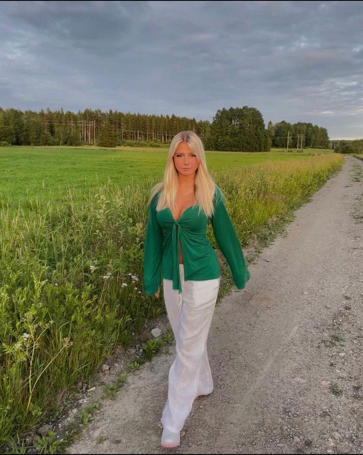 MADDY TIE FRONT BLOUSE