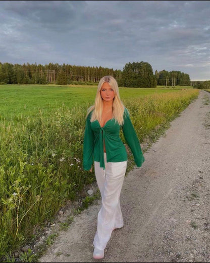 MADDY TIE FRONT BLOUSE