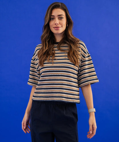 NOVA TEXTURED STRIPE TOP