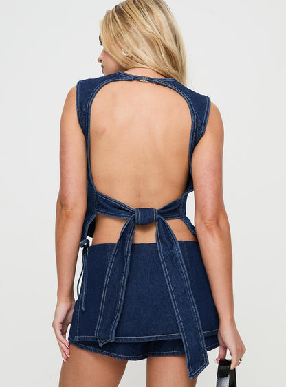 Aria Denim Skort Set