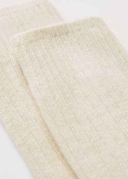 Ribbed High-Knee Wool Socks