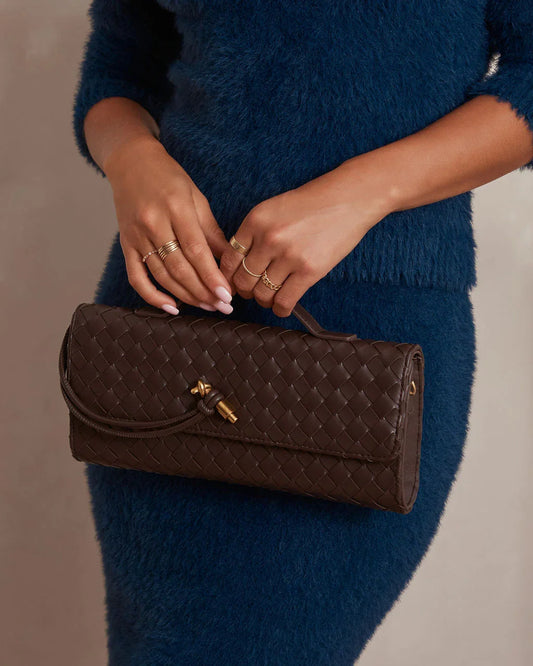 Emilia Clutch Bag - Coffee