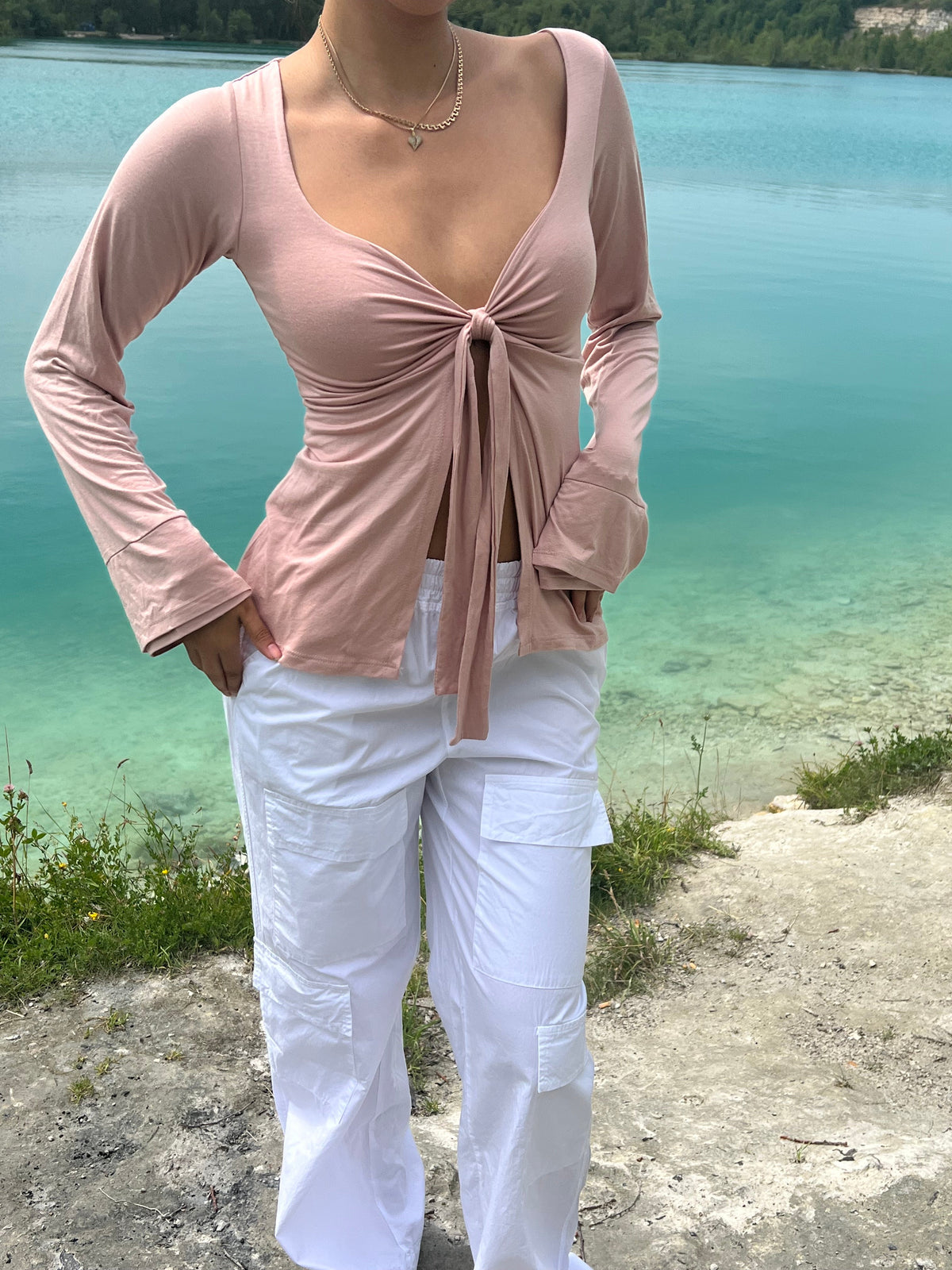 MADDY TIE FRONT BLOUSE
