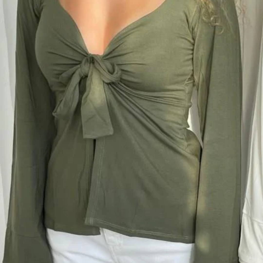 MADDY TIE FRONT BLOUSE