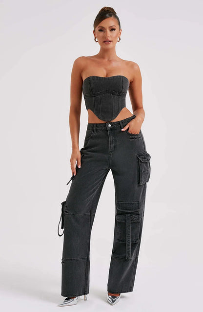 Harper Cargo Denim Co-Ord Set