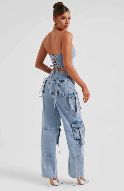 Harper Cargo Denim Co-Ord Set