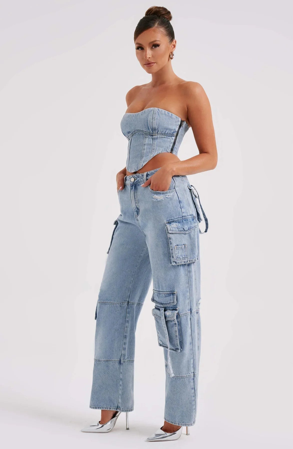 Harper Cargo Denim Co-Ord Set