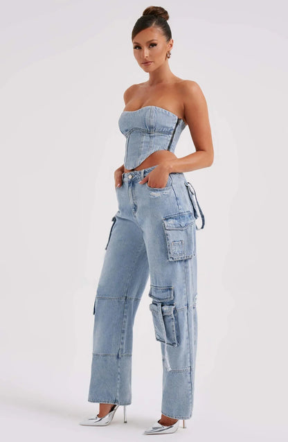 Harper Cargo Denim Co-Ord Set