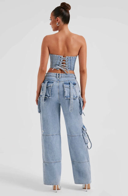 Harper Cargo Denim Co-Ord Set