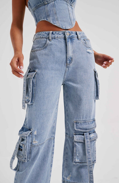 Harper Cargo Denim Co-Ord Set