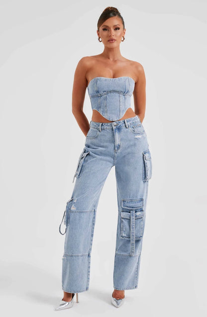 Harper Cargo Denim Co-Ord Set