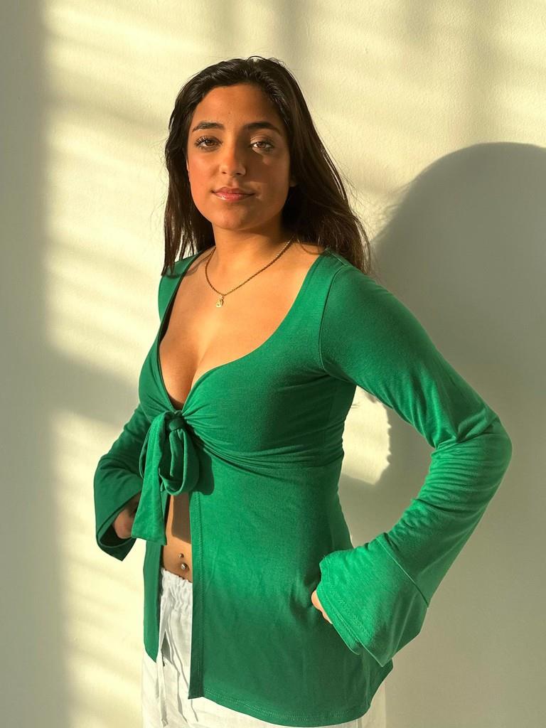 MADDY TIE FRONT BLOUSE