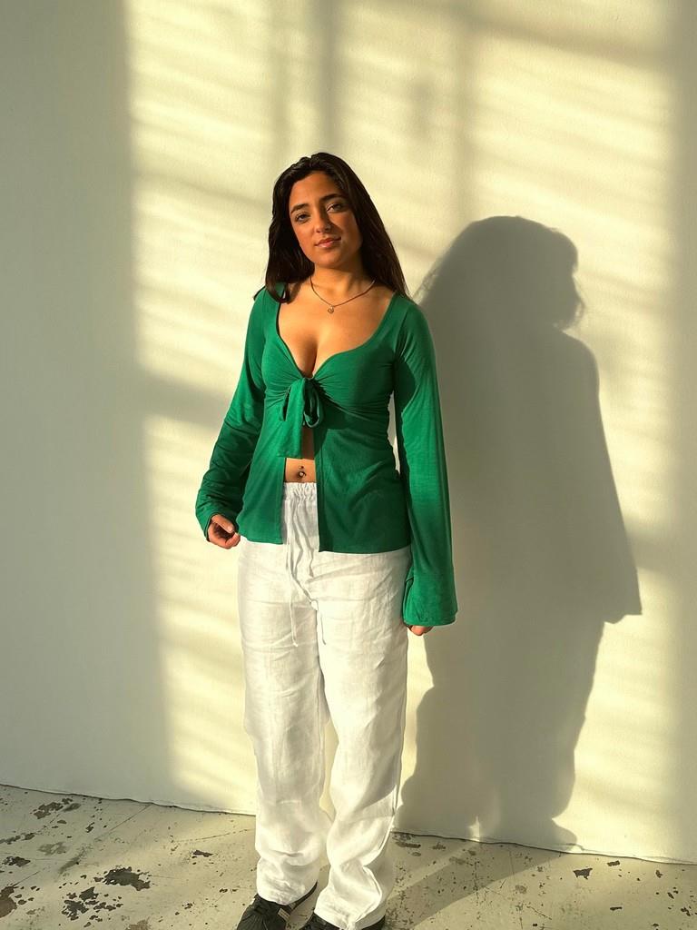 MADDY TIE FRONT BLOUSE