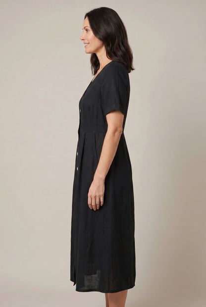 Liora Cotton Linen Midi Dress