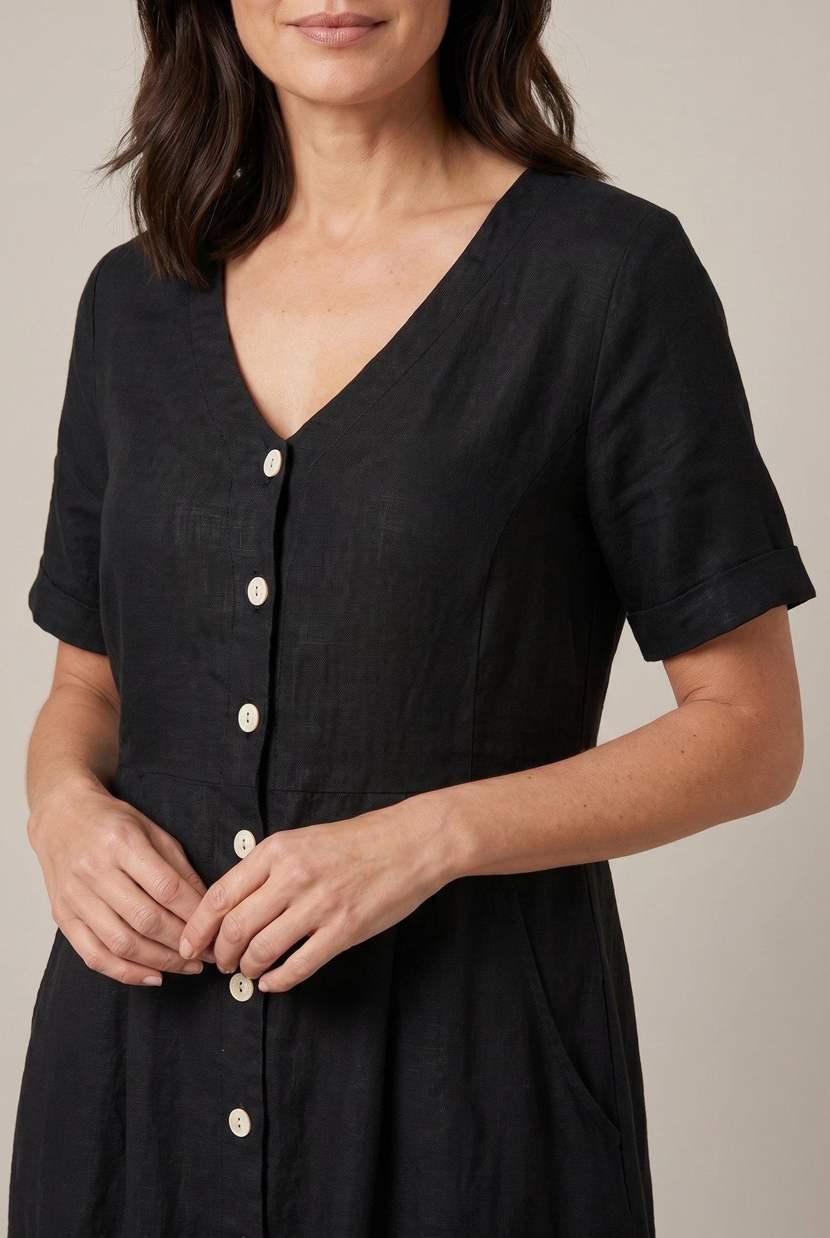 Liora Cotton Linen Midi Dress