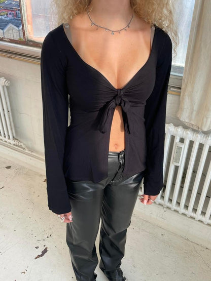 MADDY TIE FRONT BLOUSE