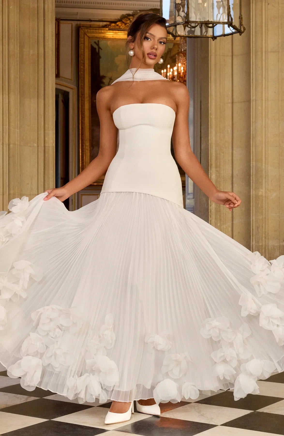 Seraphina Floral Pleated Gown